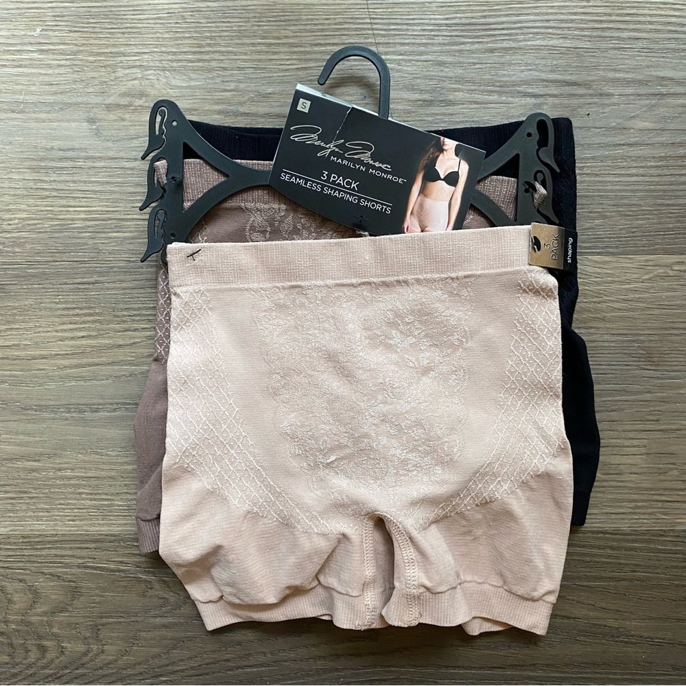Marilyn Monroe Women's Shaping Shorties 3 Pack - Cream, Tan, Black